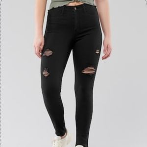 Hollister Black Curvy High Rise Jean Leggings 21R
